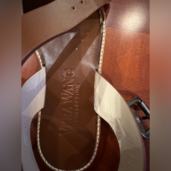 NWT VERA WANG COLLECTION hand made in ITALY Brown 100% Leather Sandals - Picture 2 of 10